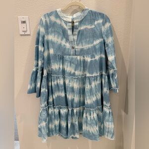 Faherty Sky Blue Tie-Dye Dress
